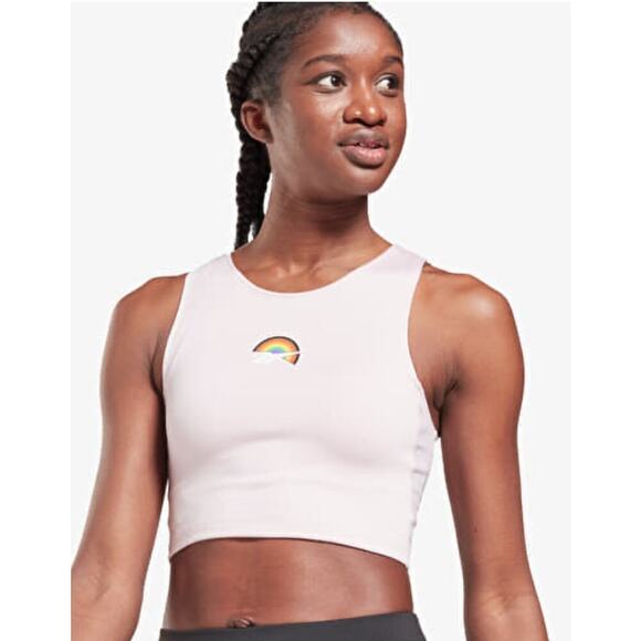Top Reebok TS Pride Crop Active Workout Tank NWT Size S - Picture 1 of 9